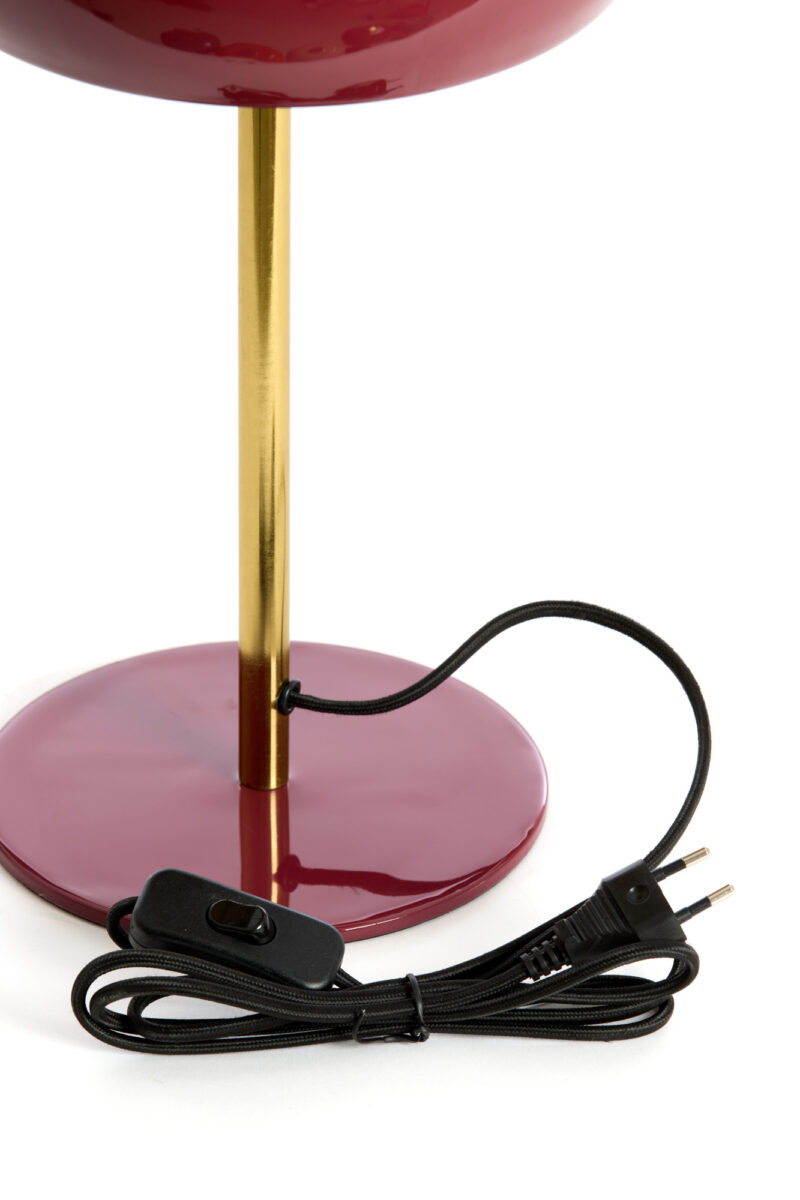 Lámpara de mesa roja con acabado metálico brillante Light & Living Surin - H. 40 cm - Imagen 5
