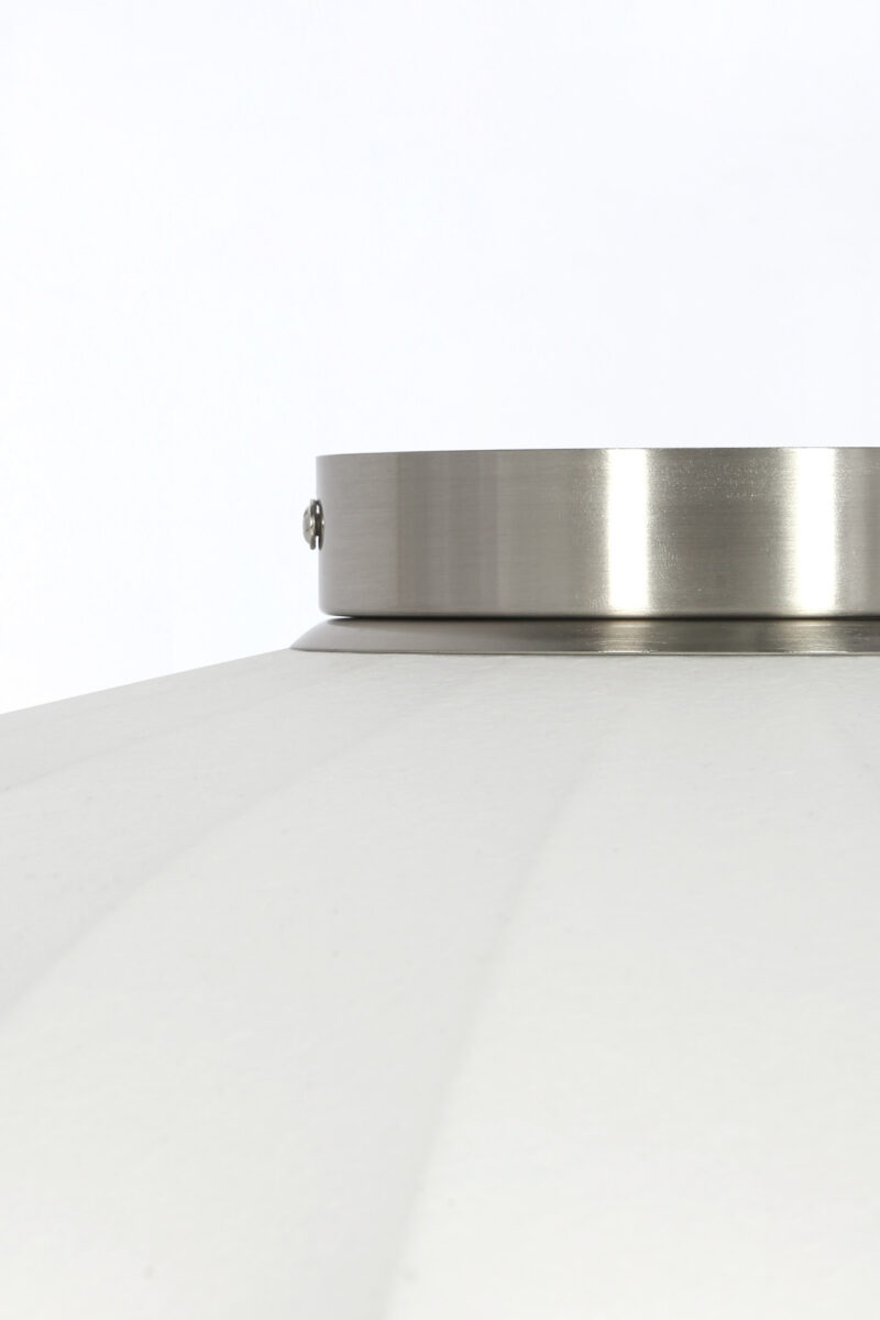 Lámpara de techo ovalada de tela blanca Light & Living Fay – An. 50 cm - Imagen 6