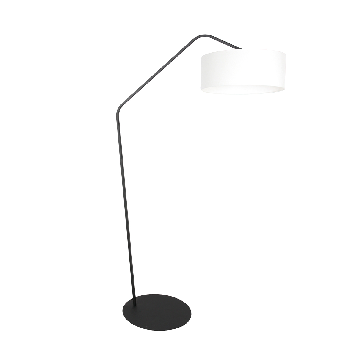 Lámpara de arco negra con pantalla blanca Anne Lighting ZigZag