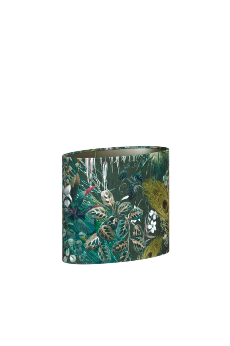 Pantalla verde con decoración de hojas Light & Living Xenia Flora - H. 25 cm - Imagen 3