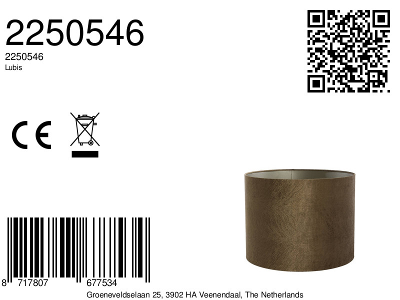 Pantalla de lámpara bronce cilíndrica Light & Living Lubis - Imagen 10