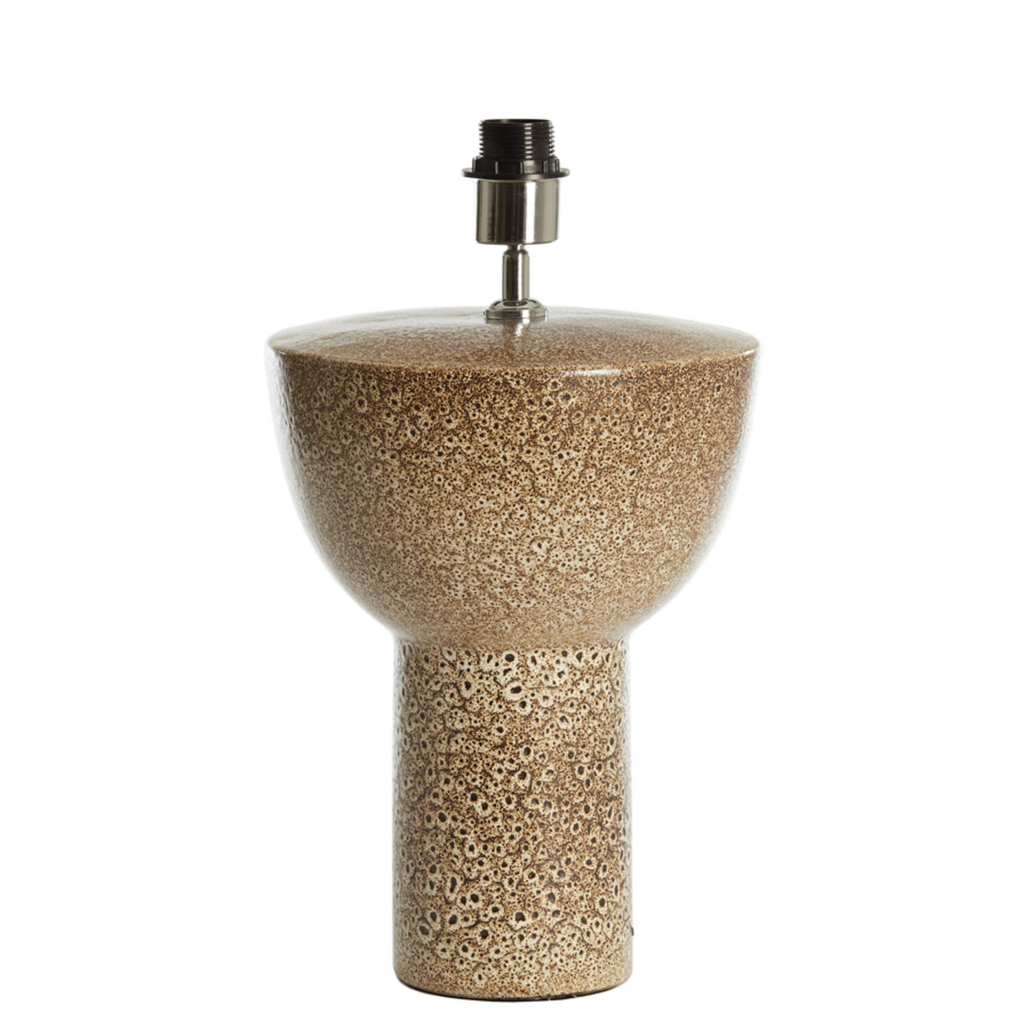 Base de lámpara cerámica moteada marrón Light & Living Yasur - H. 34,5 cm