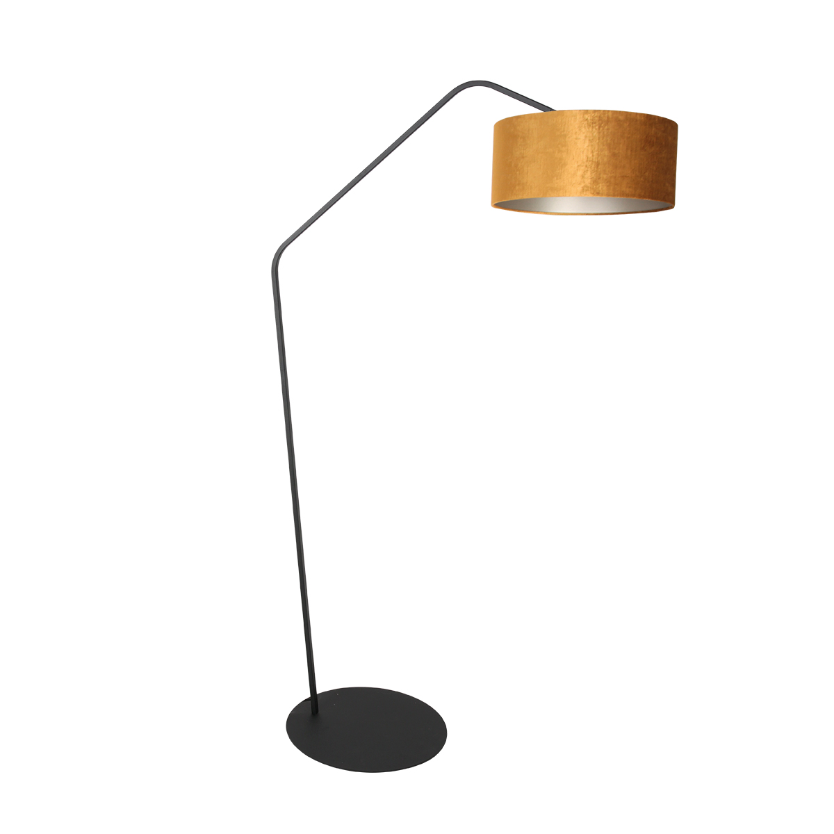 Lámpara negra con pantalla de terciopelo dorado Anne Lighting ZigZag