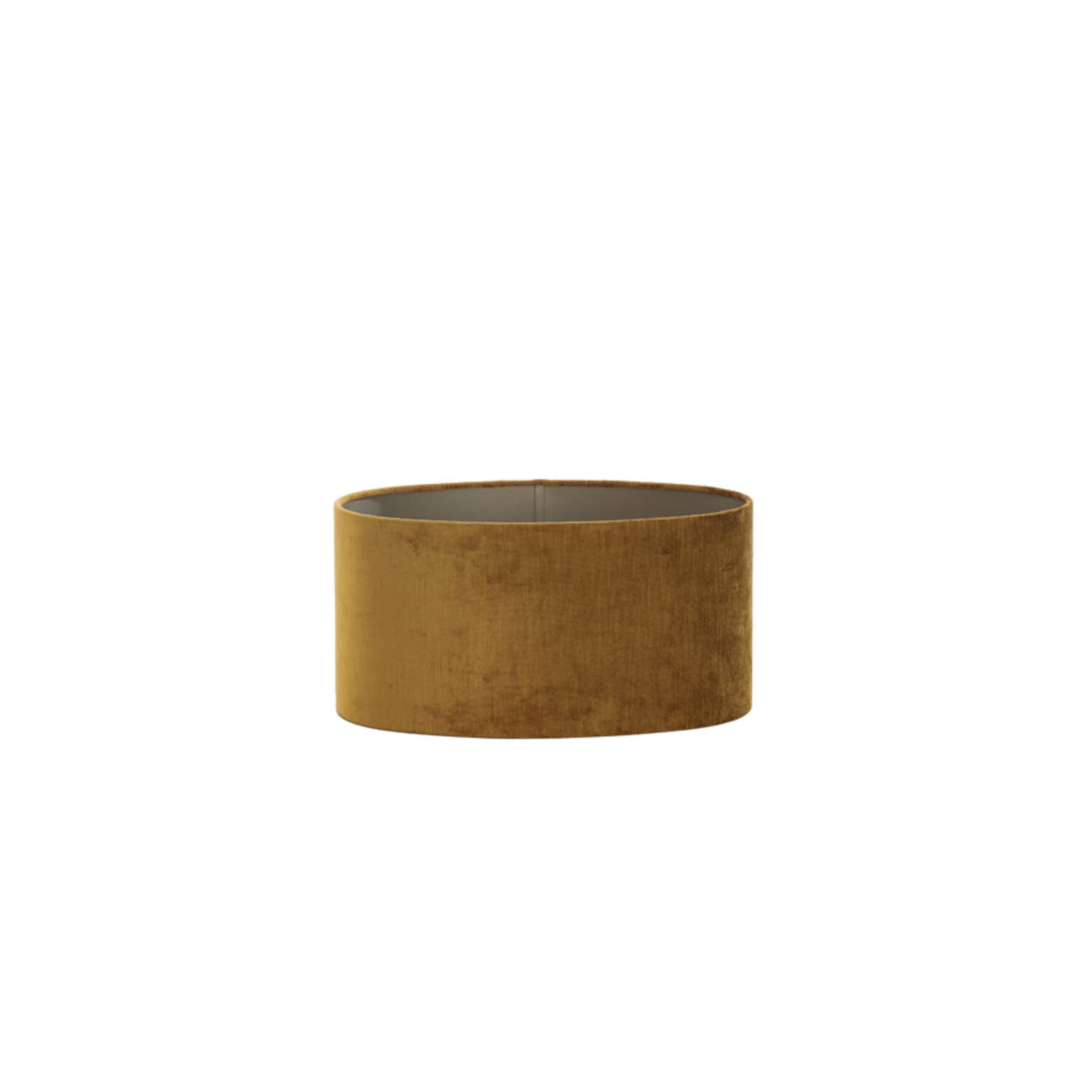 Pantalla de lámpara de terciopelo dorada cilíndrica Light & Living Gemstone - H. 19 cm