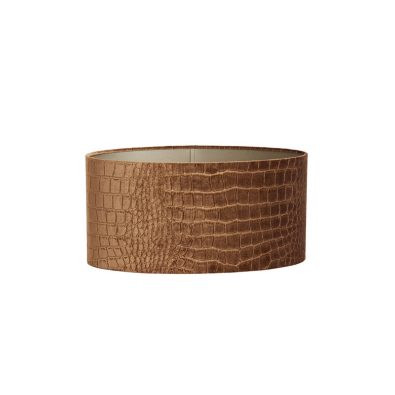 Pantalla de lámpara estampado de cocodrilo marrón Light & Living Praya - H. 19 cm