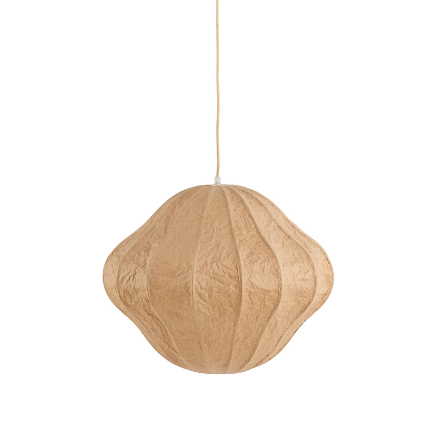 Lámpara colgante de papel beige con forma suave Light & Living Sukau - Ø 50 cm