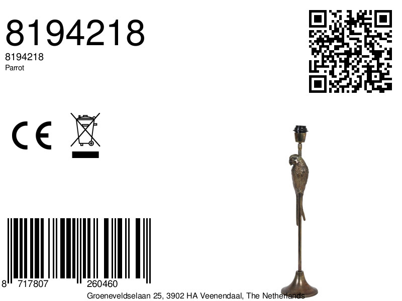 Lámpara de mesa moderna Light & Living Parrot en tono sofisticado - Imagen 7