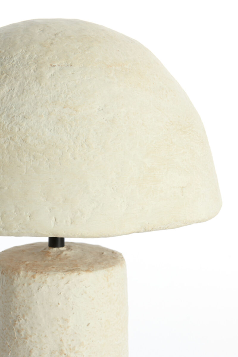 Lámpara de mesa de aspecto piedra beige Light & Living Qazu - H. 48 cm - Imagen 3