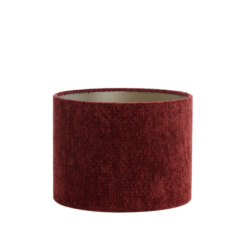 Pantalla de cilindro de terciopelo rojo Light & Living Ruby - Ø 30 cm