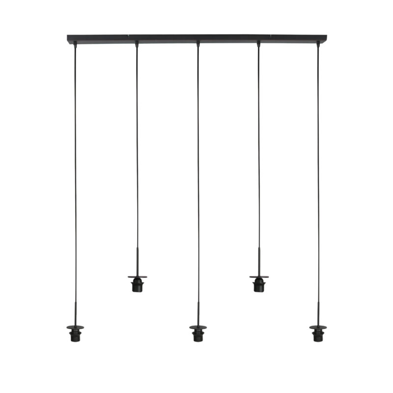 Lámpara colgante alargada negra con 5 cables ajustables Mexlite HaloSwap - Imagen 2