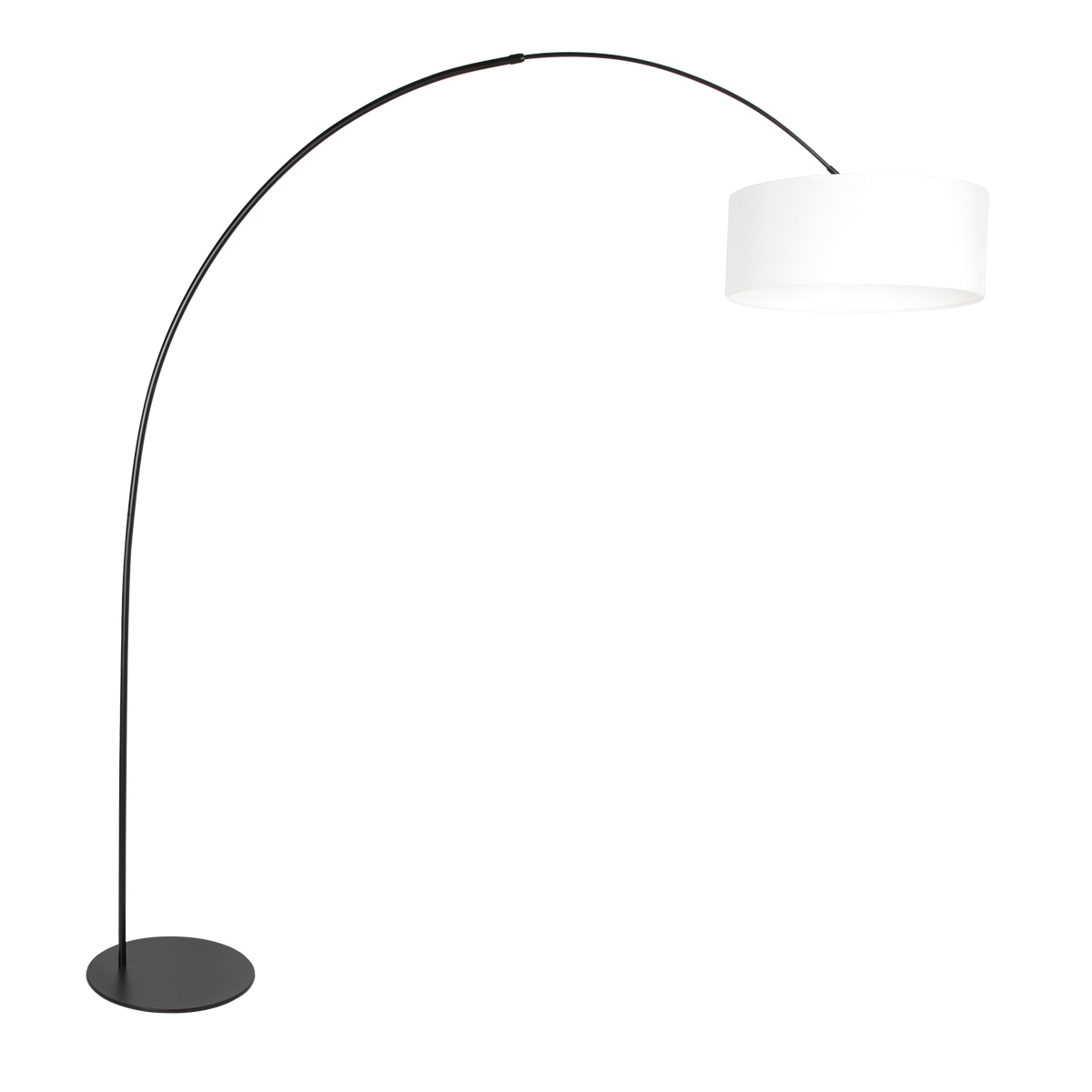 Lámpara negra con pantalla textil blanca Anne Lighting Curve