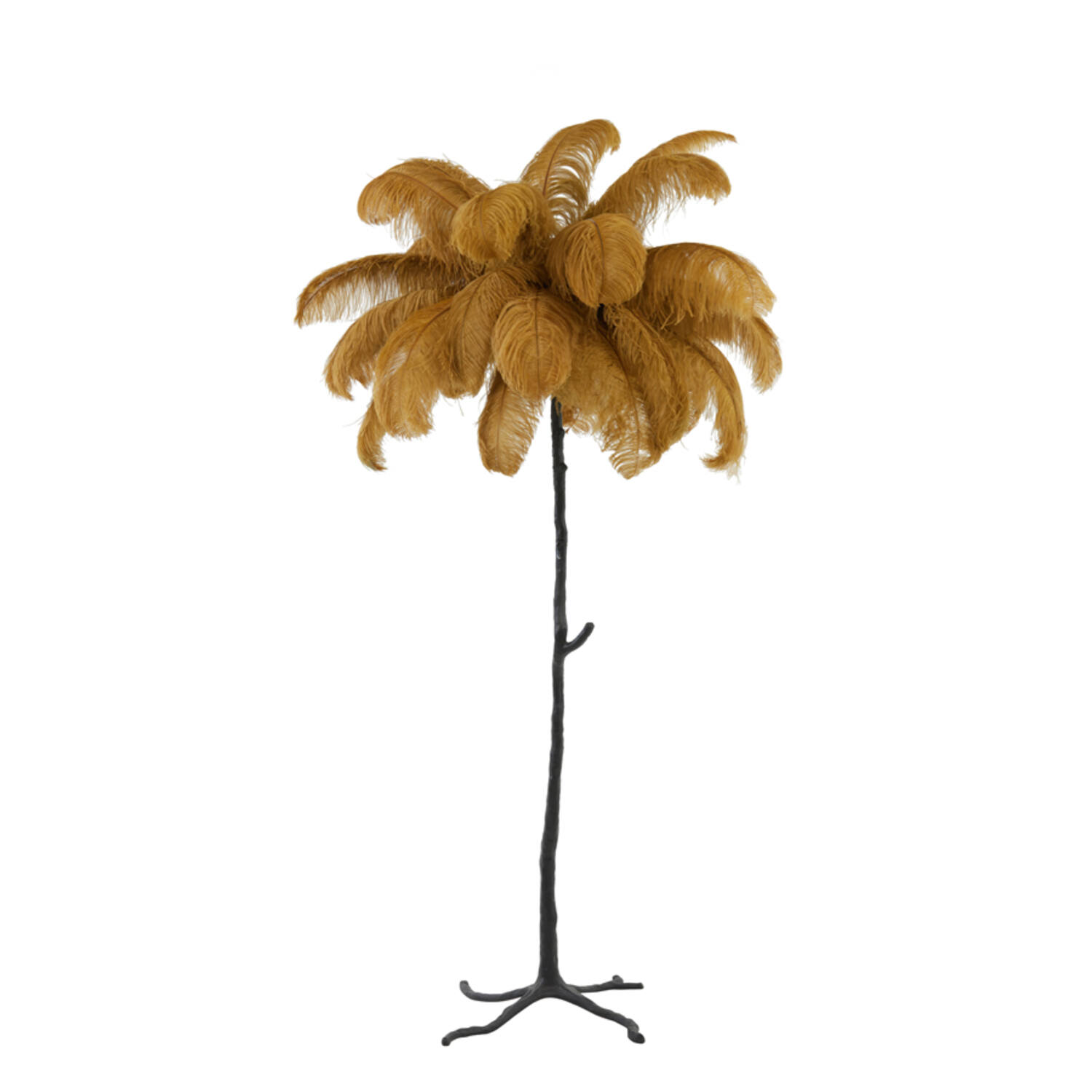 Lámpara de pie elegante con plumas marrones Light & Living Feather – H. 180 cm
