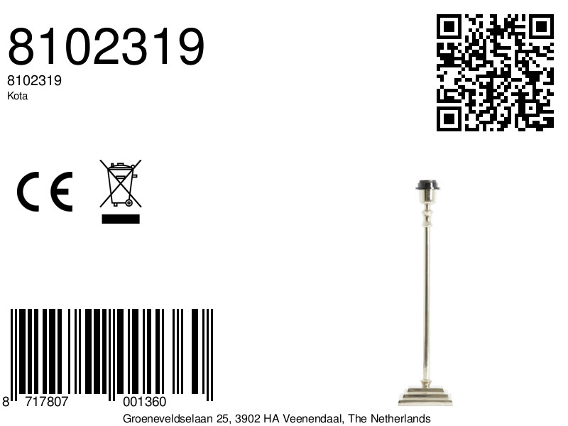 Lámpara de mesa negra de tela Light & Living Kota – H. 45 cm - Imagen 8