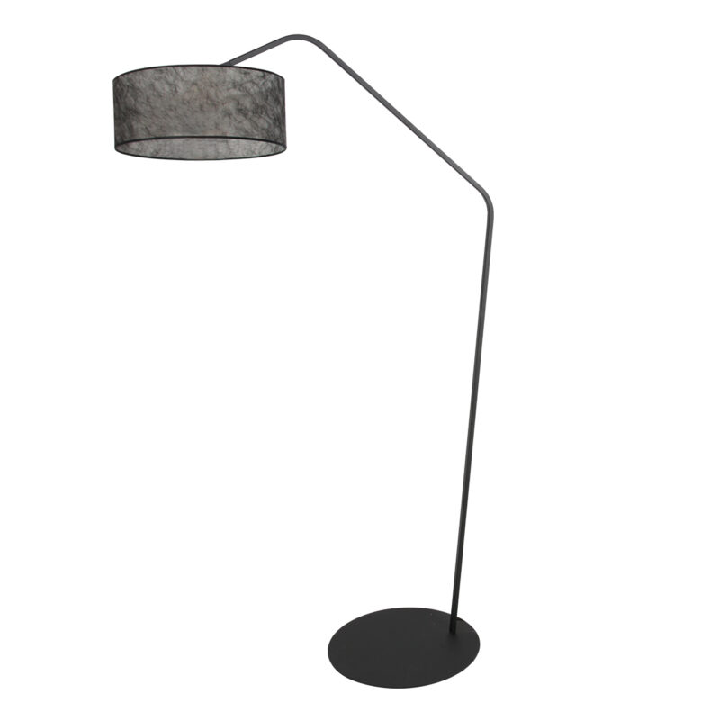 Lámpara negra moderna con pantalla de lino Anne Lighting ZigZag - Imagen 2