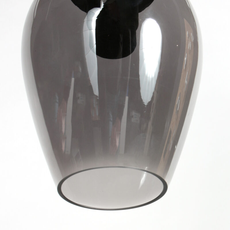 Lámpara colgante con pequeña pantalla de vidrio ahumado en forma de gota Mexlite HaloSwap - Ø 15 cm - Imagen 8