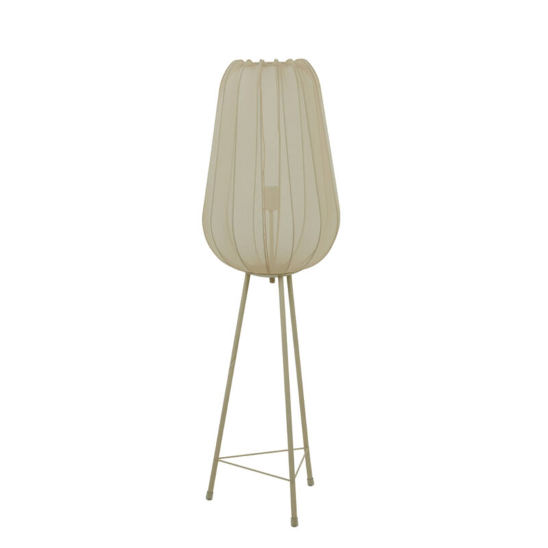 Lámpara de pie beige sobre trípode Light & Living Plumeria – H. 132 cm