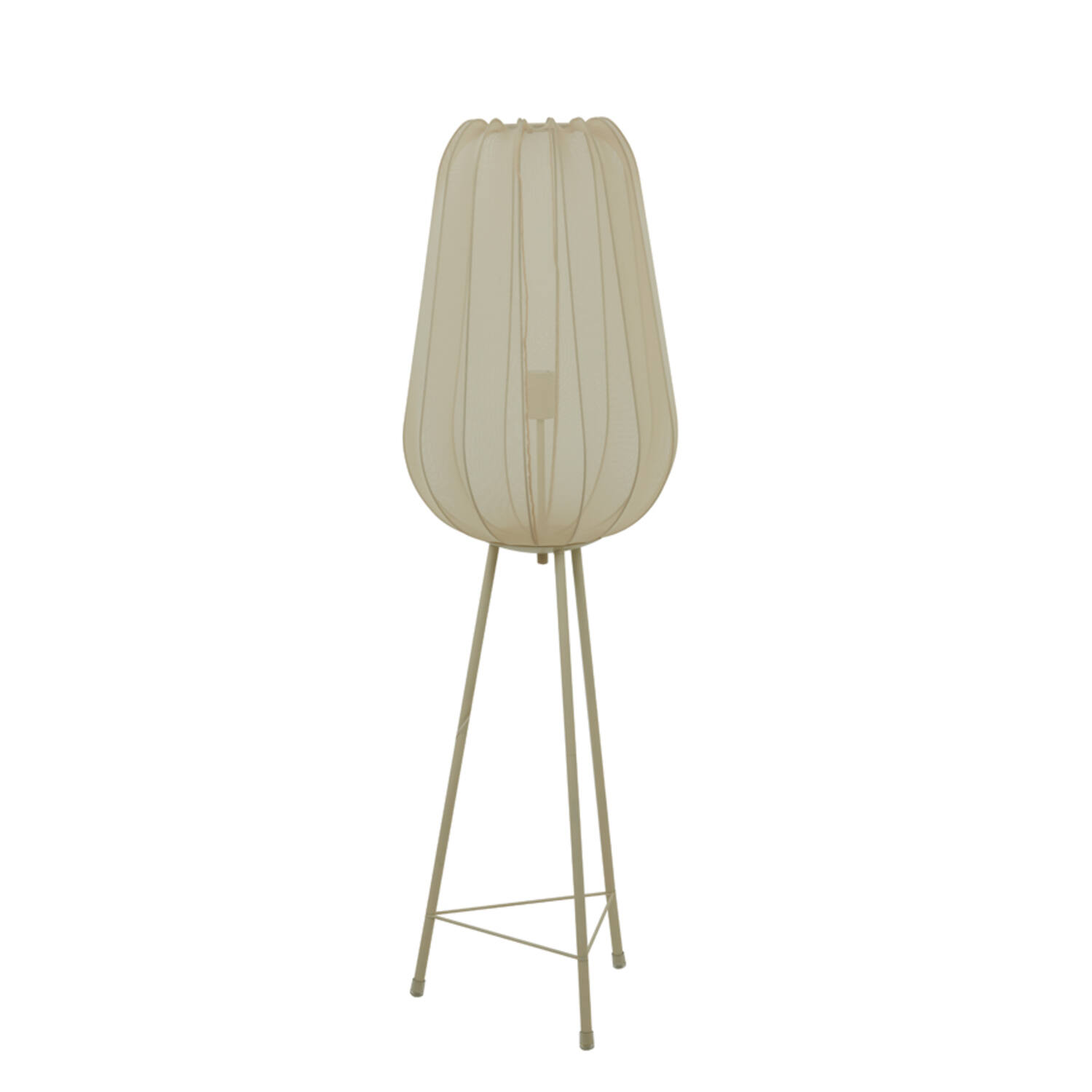 Lámpara de pie beige sobre trípode Light & Living Plumeria – H. 132 cm