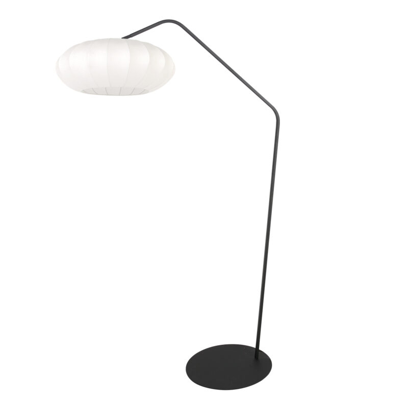 Lámpara negra con pantalla de lino natural Anne Lighting ZigZag - Imagen 2