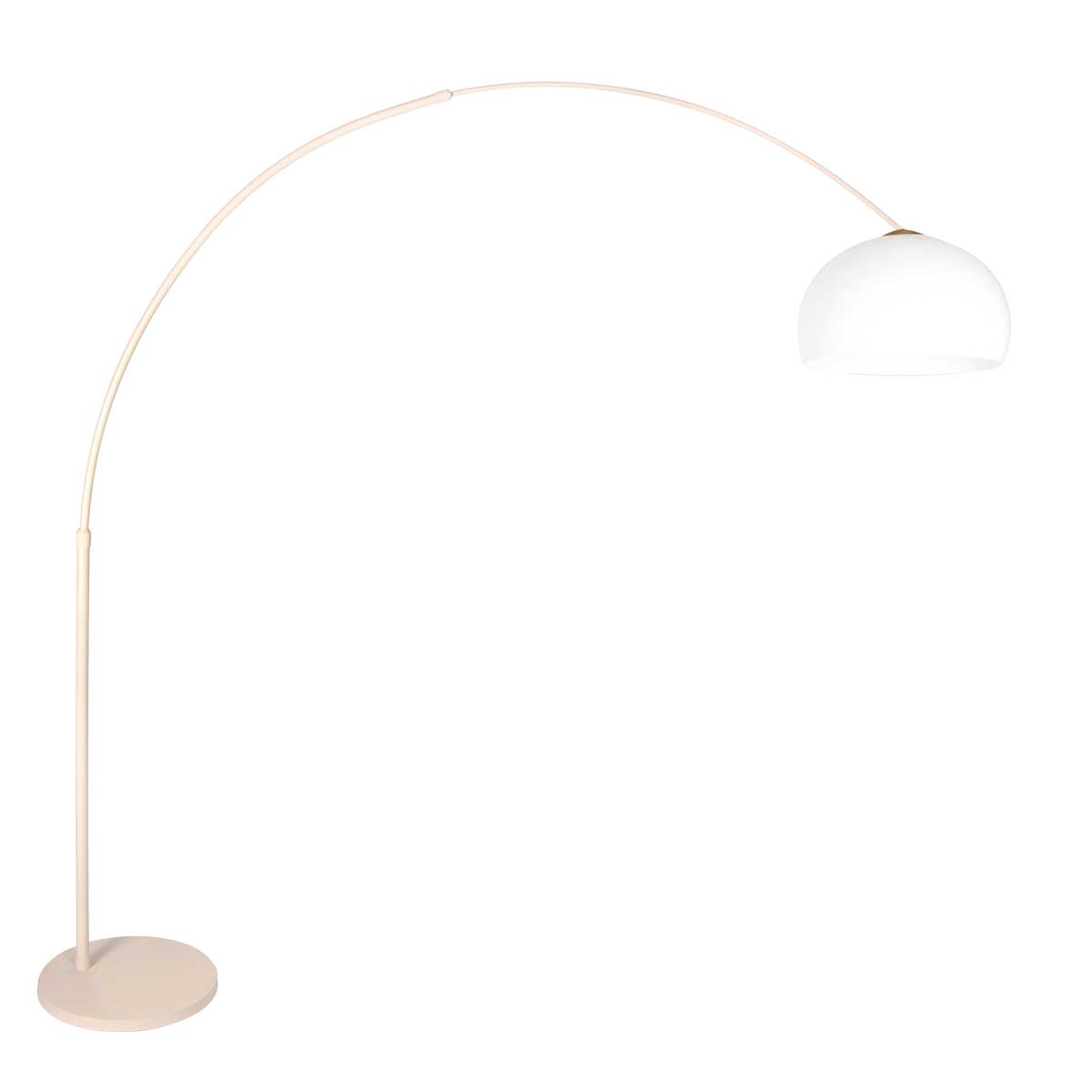 Lámpara de arco beige con pantalla blanca Steinhauer Sparkled Light