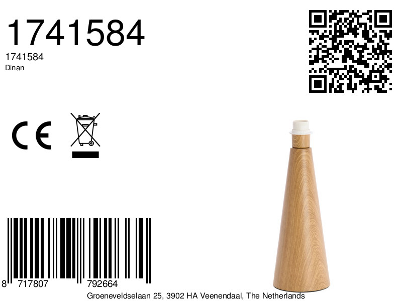 Base de lámpara de madera forma de cono Light & Living Dinan - Imagen 5