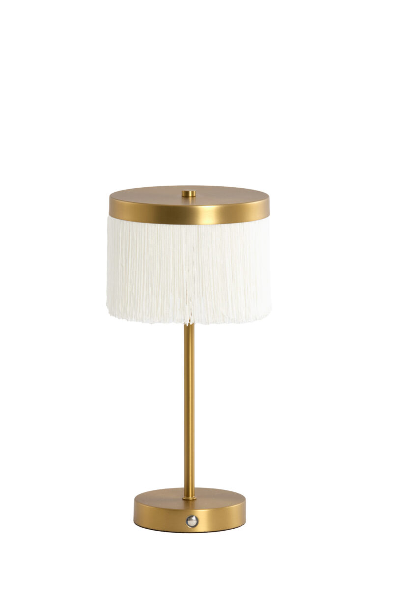 Lámpara de mesa dorada con flecos Light & Living Diny - H. 35 cm - Imagen 2