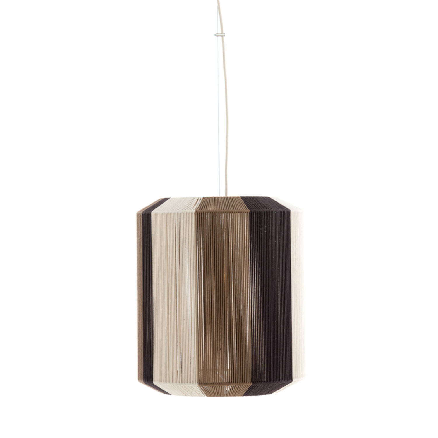 Lámpara colgante de tela marrón con rayas Light & Living Kozana - Ø 48 cm