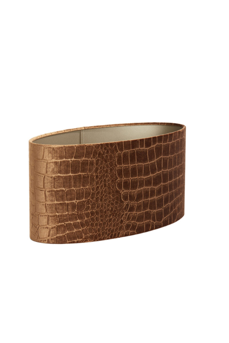 Pantalla de lámpara estampado de cocodrilo marrón Light & Living Praya - H. 19 cm - Imagen 3