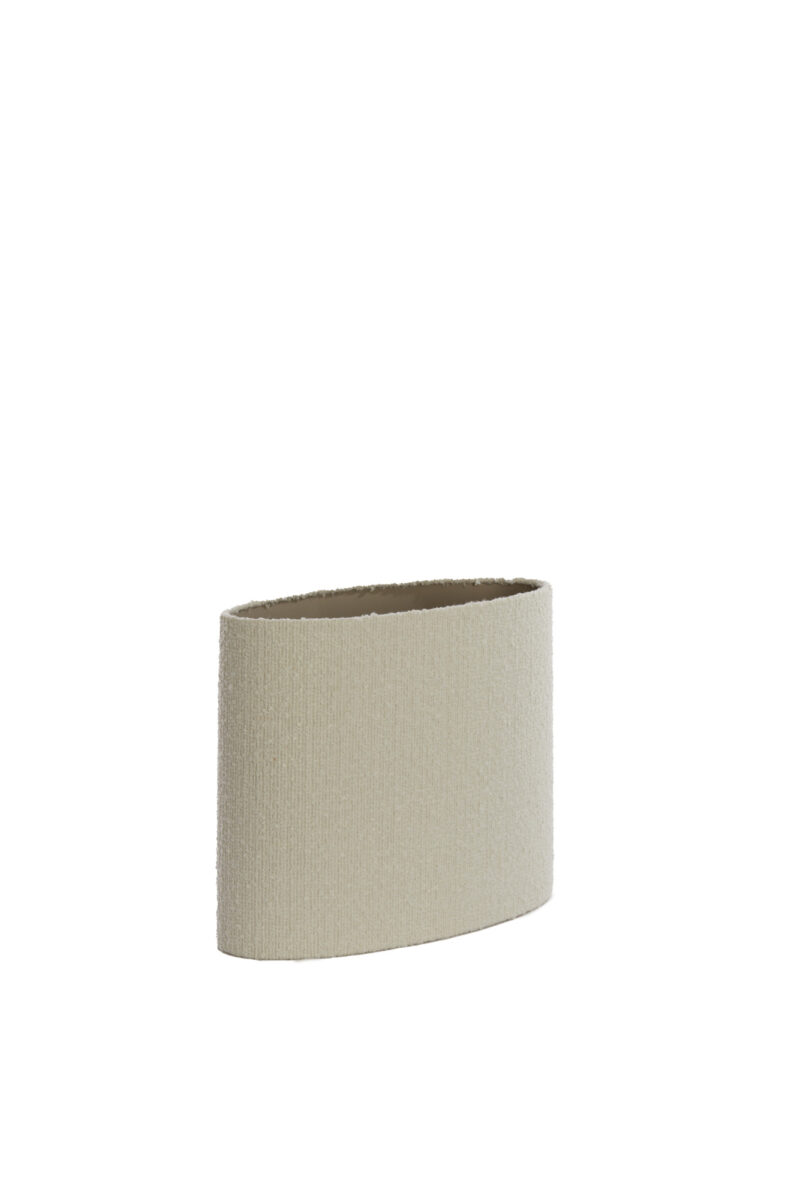 Pantalla de tela en forma cilíndrica de color beige Light & Living Bolero - H. 28 cm - Imagen 3