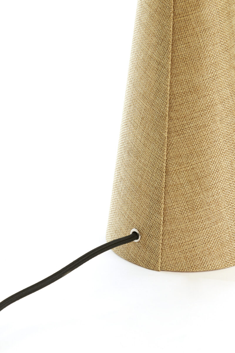 Lámpara cilíndrica dorada de tela Light & Living Micky - H. 58 cm - Imagen 5