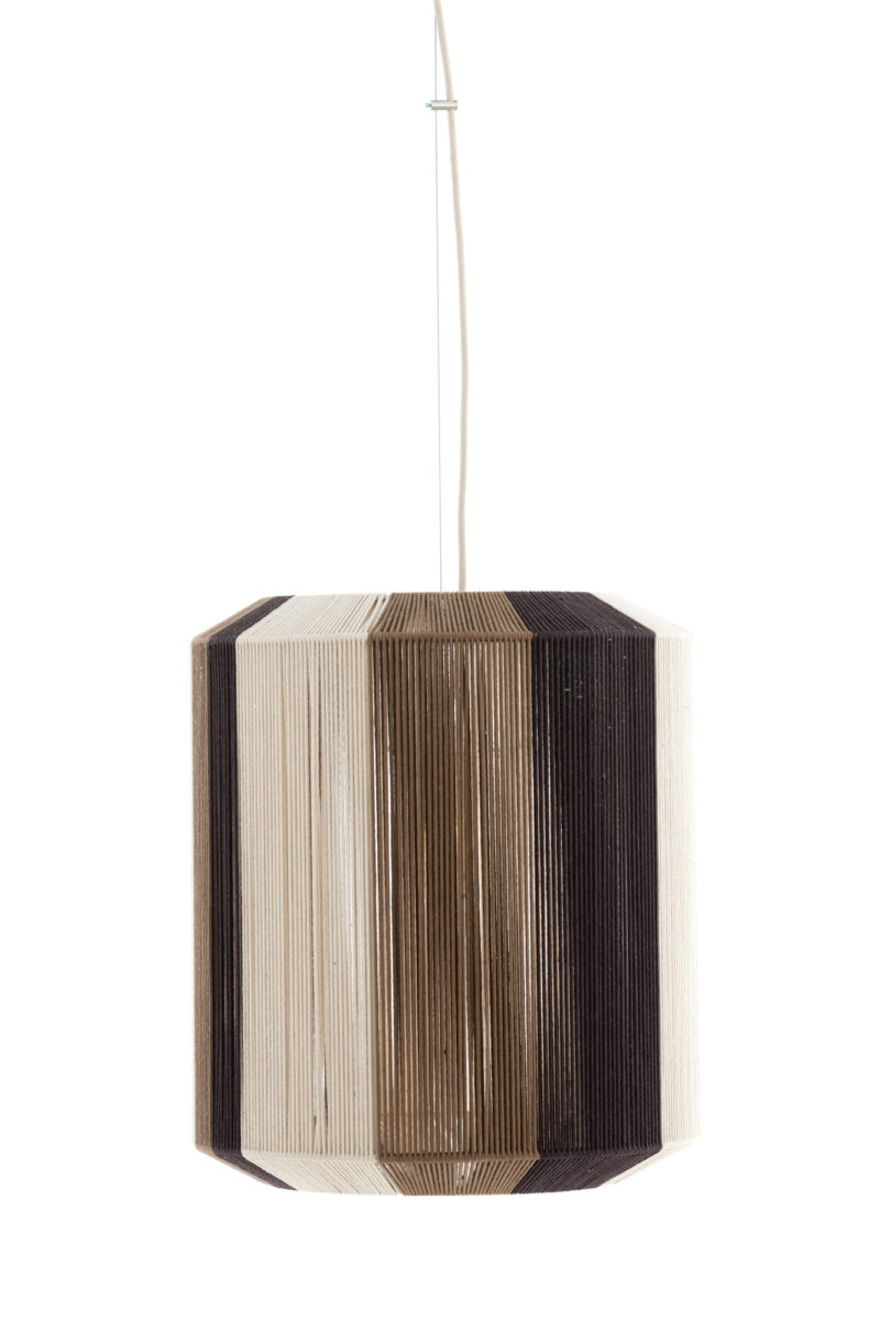 Lámpara colgante de tela marrón con rayas Light & Living Kozana - Ø 48 cm - Imagen 2