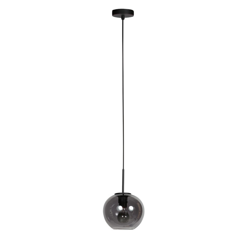 Lámpara colgante pequeña con esfera de vidrio ahumado Mexlite HaloSwap - Ø 20 cm - Imagen 2