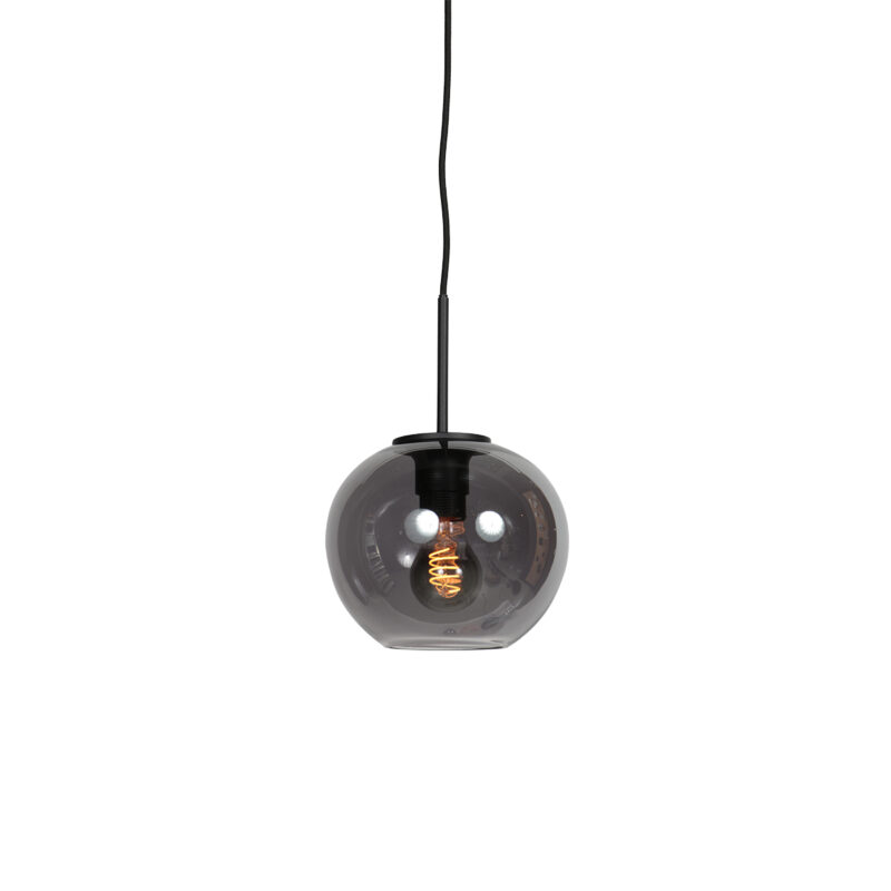 Lámpara colgante pequeña con esfera de vidrio ahumado Mexlite HaloSwap - Ø 20 cm