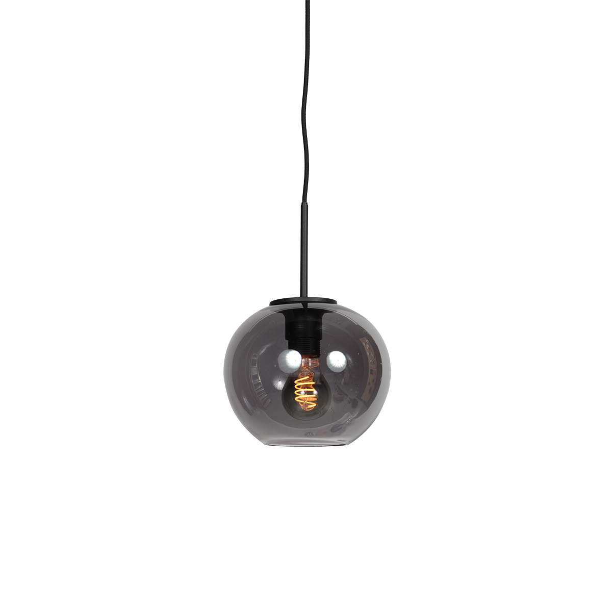 Lámpara colgante pequeña con esfera de vidrio ahumado Mexlite HaloSwap - Ø 20 cm