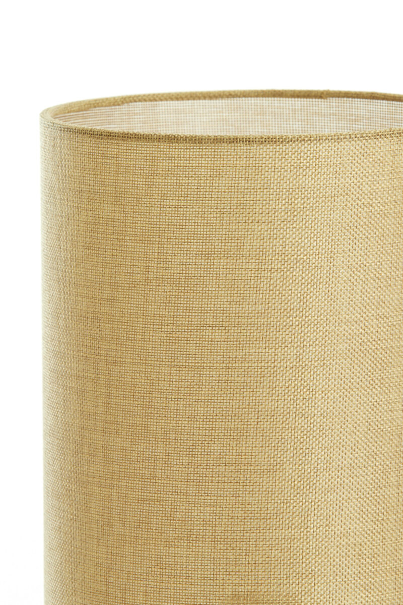 Lámpara cilíndrica dorada de tela Light & Living Micky - H. 58 cm - Imagen 3