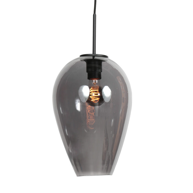 Lámpara colgante con pantalla en forma de gota de vidrio ahumado Mexlite HaloSwap - Ø 22,50 cm - Imagen 3