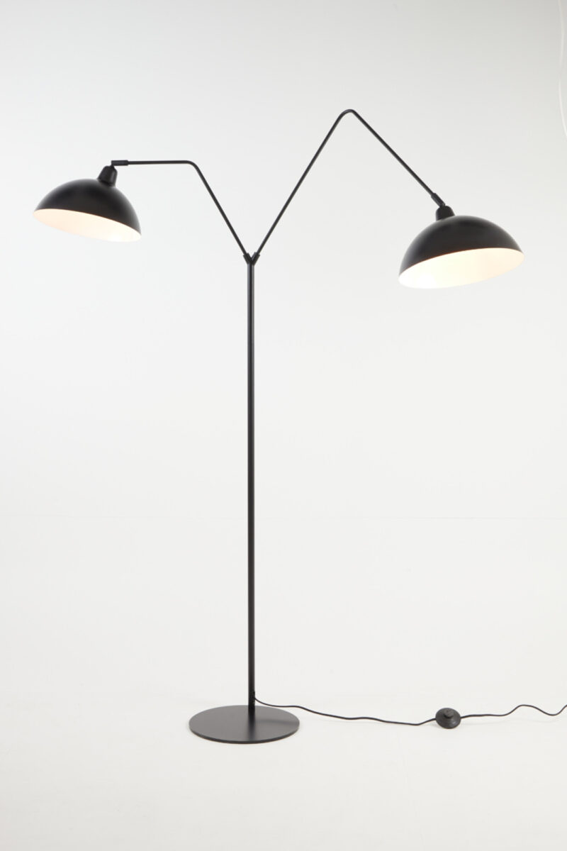 Lámpara de pie doble de metal negro Light & Living Orion – H. 180 cm - Imagen 3