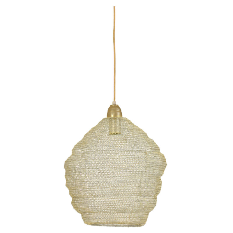 Lámpara colgante decorativa trenzada en dorado Light & Living Nina - Ø 38 cm