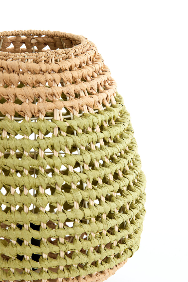 Lámpara trenzada verde-beige Light & Living Kalipa - H. 34,5 cm - Imagen 3