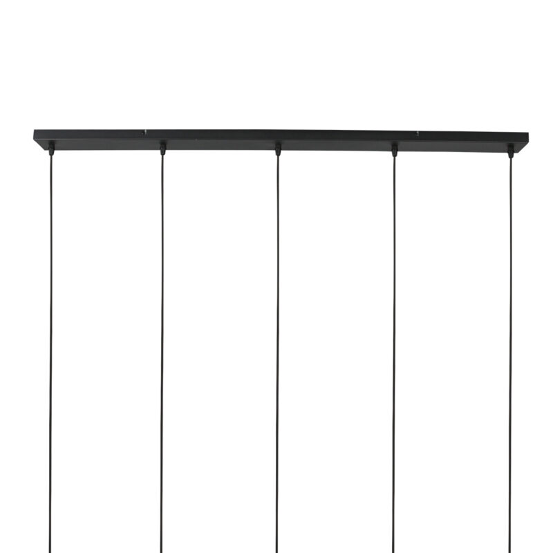 Lámpara colgante alargada negra con 5 cables ajustables Mexlite HaloSwap - Imagen 7