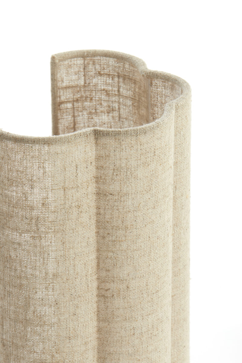 Pantalla de tela beige con ondas Light & Living Fringe – H. 30,5 cm - Imagen 4