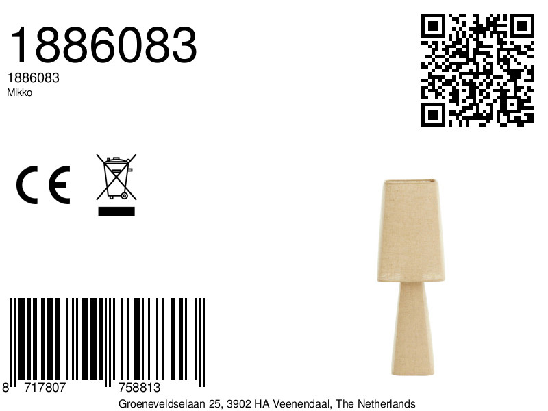 Lámpara de mesa trapezoidal beige Light & Living Mikko - Imagen 8