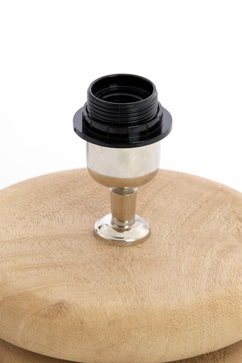 Base de lámpara de madera con casquillo de estilo Light & Living Eboli - H. 9 cm - Imagen 3
