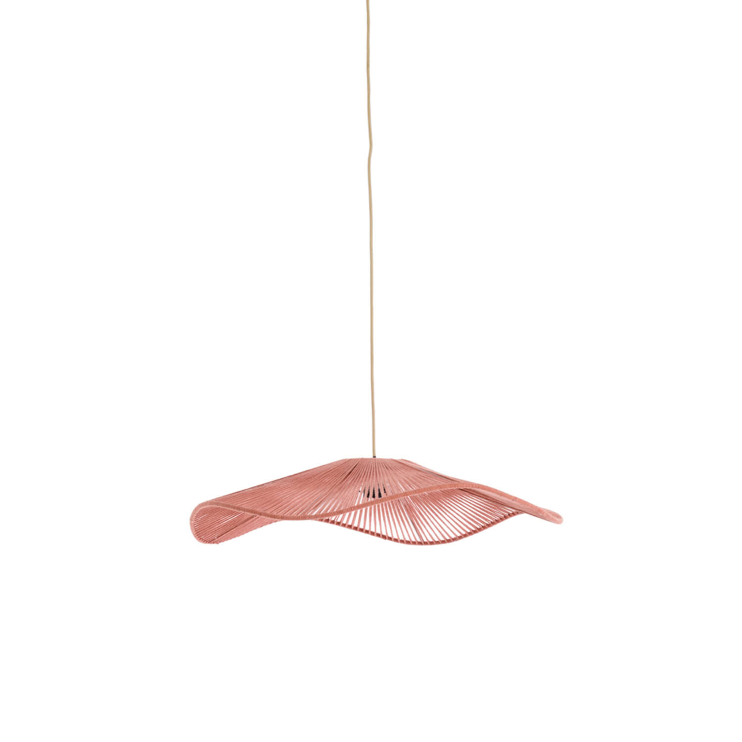 Lámpara colgante rosa de alambre con diseño ondulado Light & Living Rafa - Ø 50 cm