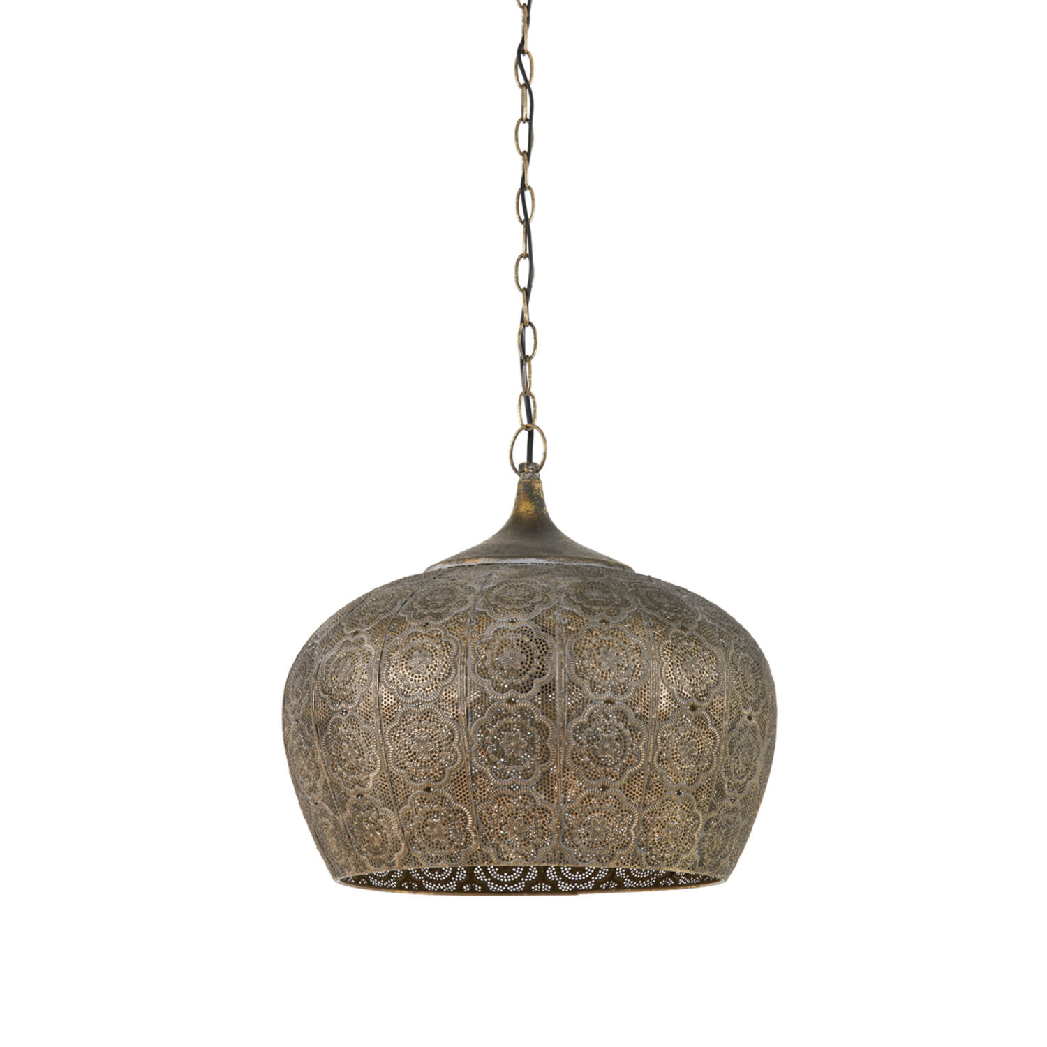 Lámpara de metal perforado en tono bronce antiguo Light & Living Emine - Ø 43,5 cm