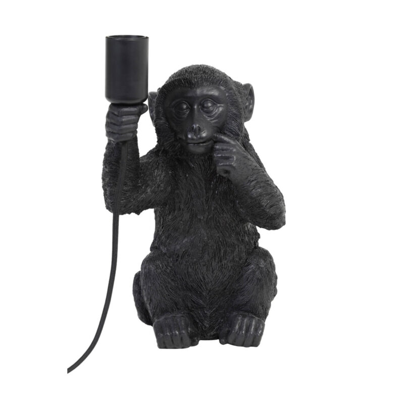 Lámpara de mesa negra Light & Living Monkey - H. 34 cm