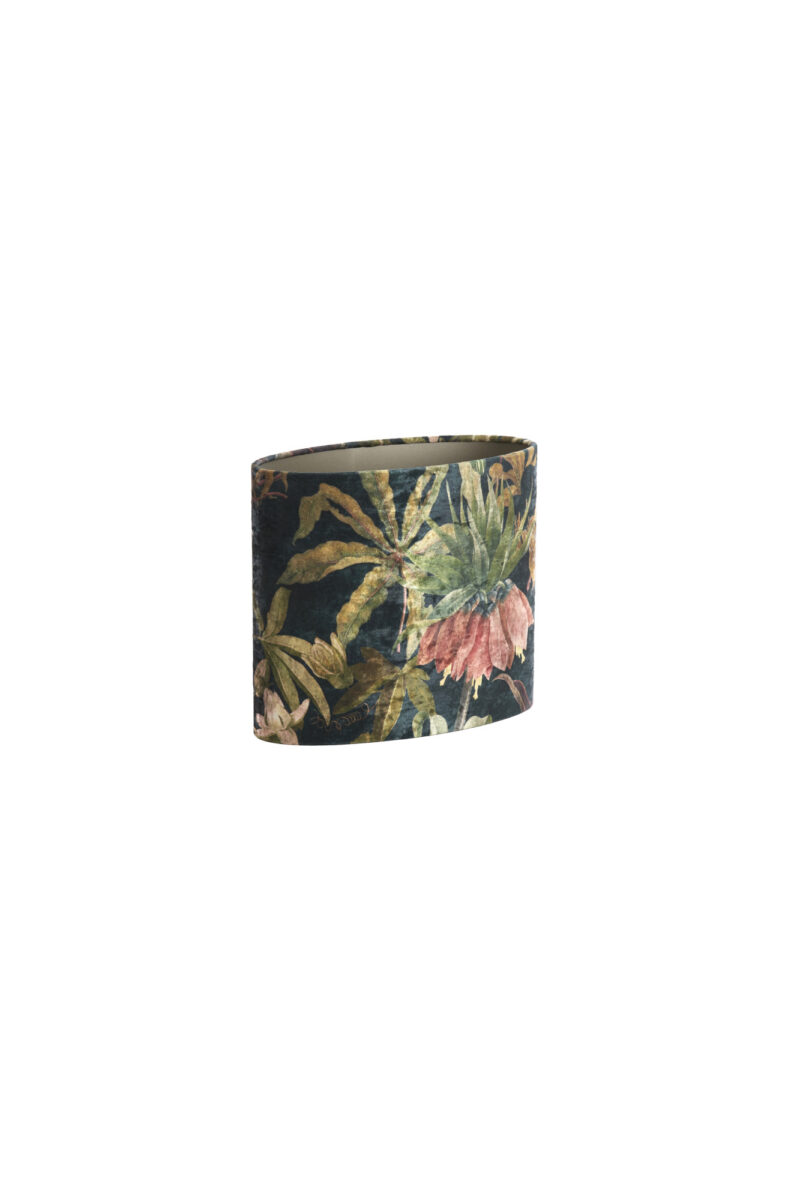 Pantalla de lámpara de terciopelo con estampado de flores Light & Living Passion - H. 25 cm - Imagen 3