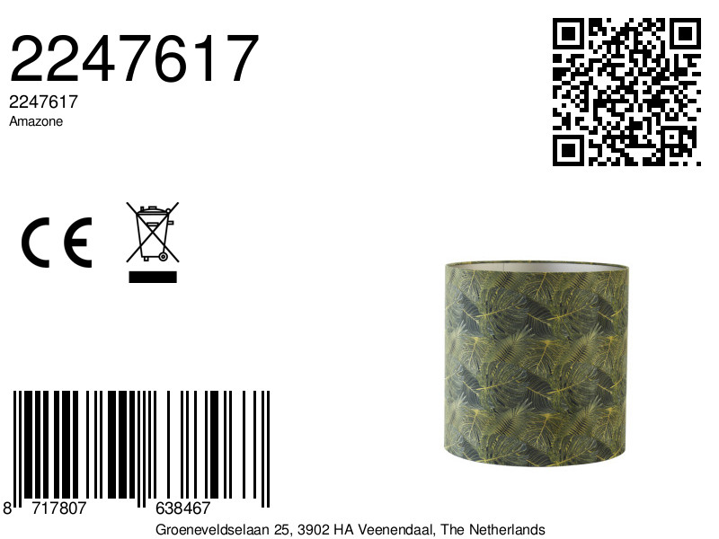 Pantalla verde con motivo de hojas Light & Living Amazone - Imagen 10