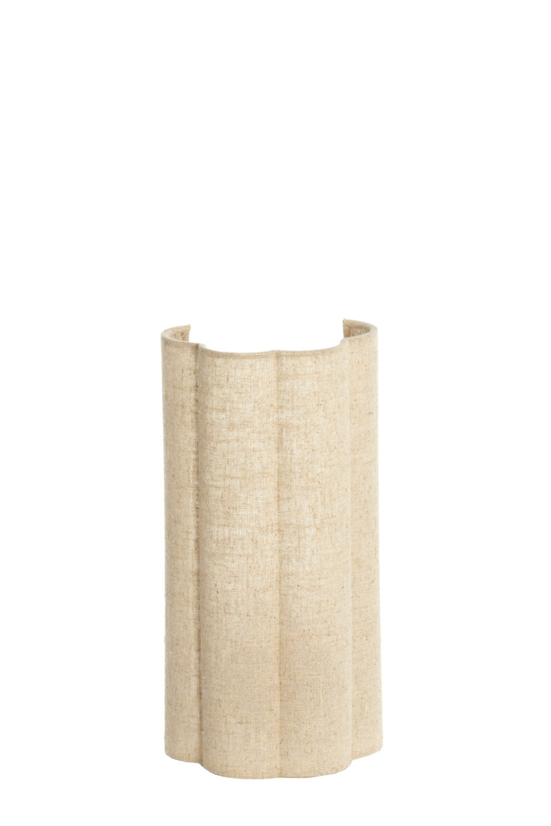 Pantalla de tela beige con ondas Light & Living Fringe – H. 30,5 cm - Imagen 2