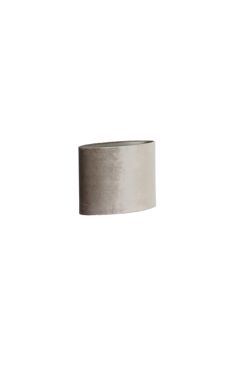 Pantalla de lámpara de terciopelo taupe en forma de cilindro Light & Living Palata - H. 25 cm - Imagen 3