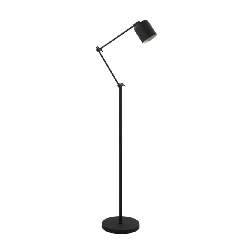 Lámpara de pie negra ajustable Light & Living Rijeka - H. 150 cm